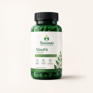 Siswanto SlimFit Capsules 60 count bottle on a warm white background